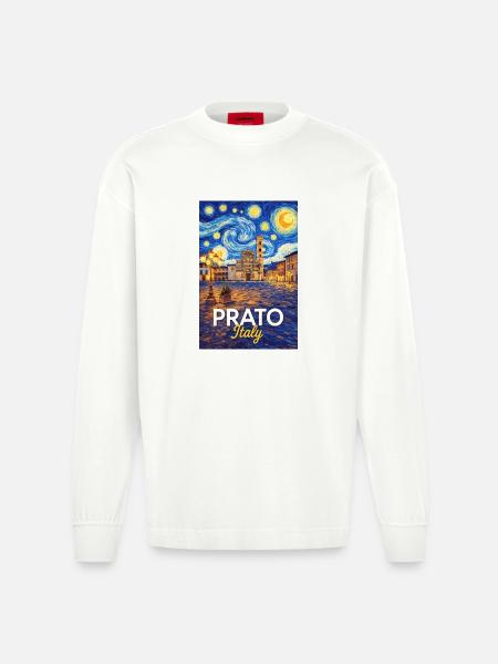 Prato, Italy. - Heavyweight Oversized Organic Longsleeve Shirt Made in EU - OFF WHITE