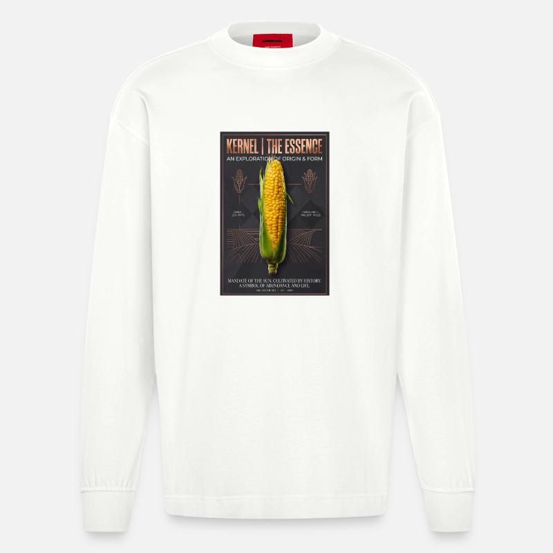 Kernel Essence: Origin & Form - Heavyweight Oversized Organic Longsleeve Shirt Made in EU - OFF WHITE