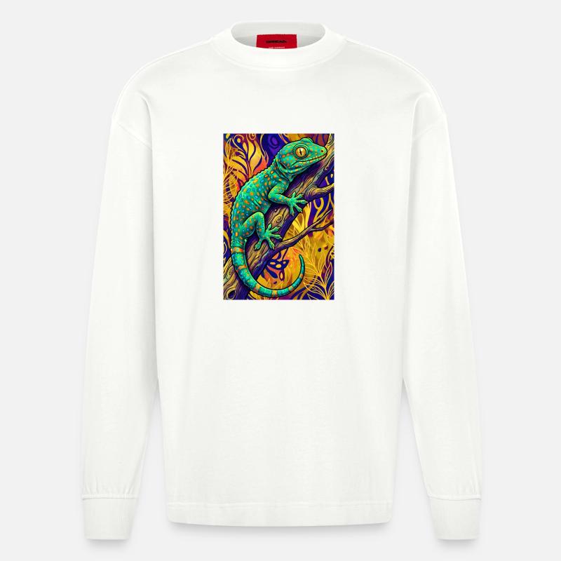 Gecko - Heavyweight Oversized Organic Langarmshirt Made in EU - OFF WHITE
