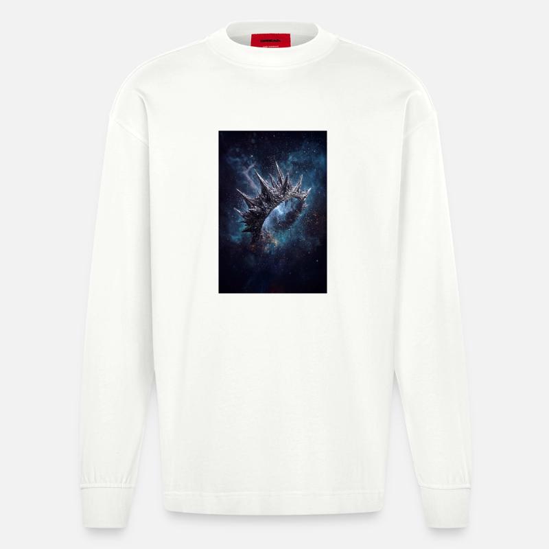 Couronne de nébuleuse épineuse - Manches longues bio épais oversize fabriqué en UE - OFF WHITE
