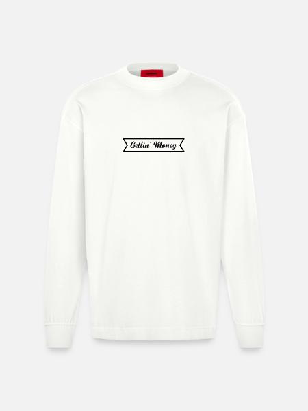 Gettin Money - Heavyweight Oversized Organic Langarmshirt Made in EU - OFF WHITE