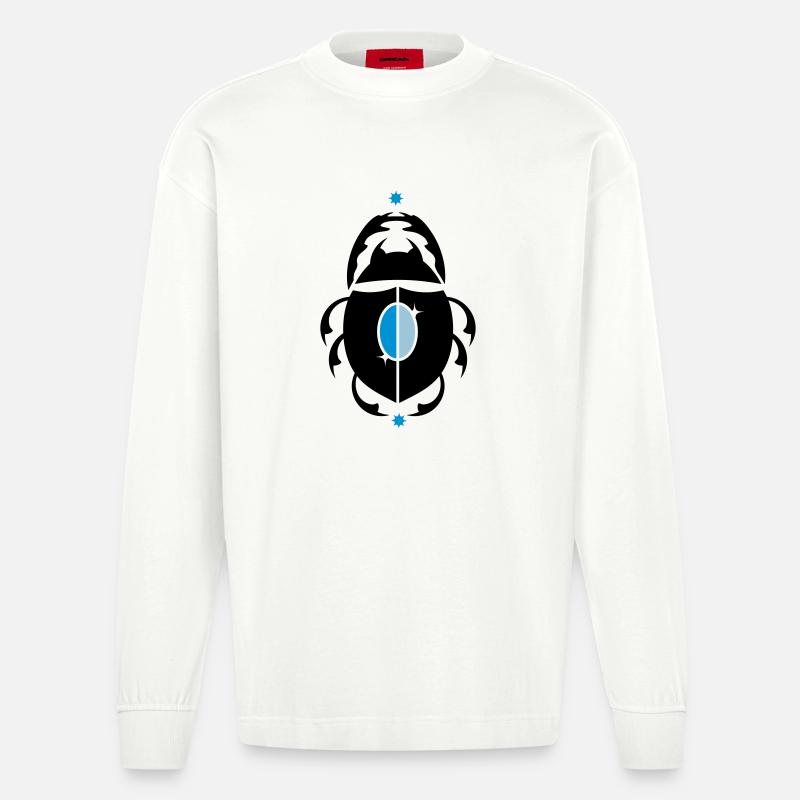 Skarabaeus Glückskäfer - Heavyweight Oversized Organic Langarmshirt Made in EU - OFF WHITE