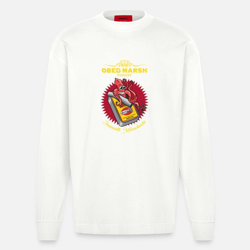 OBED MARSH Devil Reef Fischerei - Heavyweight Oversized Organic Langarmshirt Made in EU - OFF WHITE