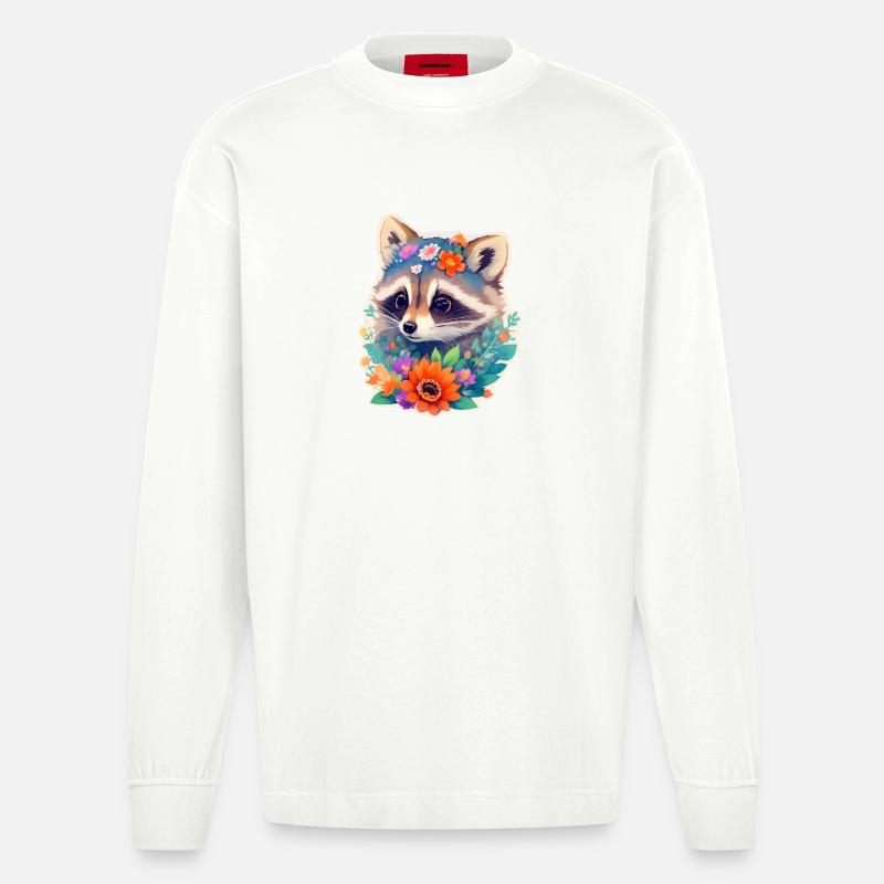 Waschbär - Heavyweight Oversized Organic Langarmshirt Made in EU - OFF WHITE