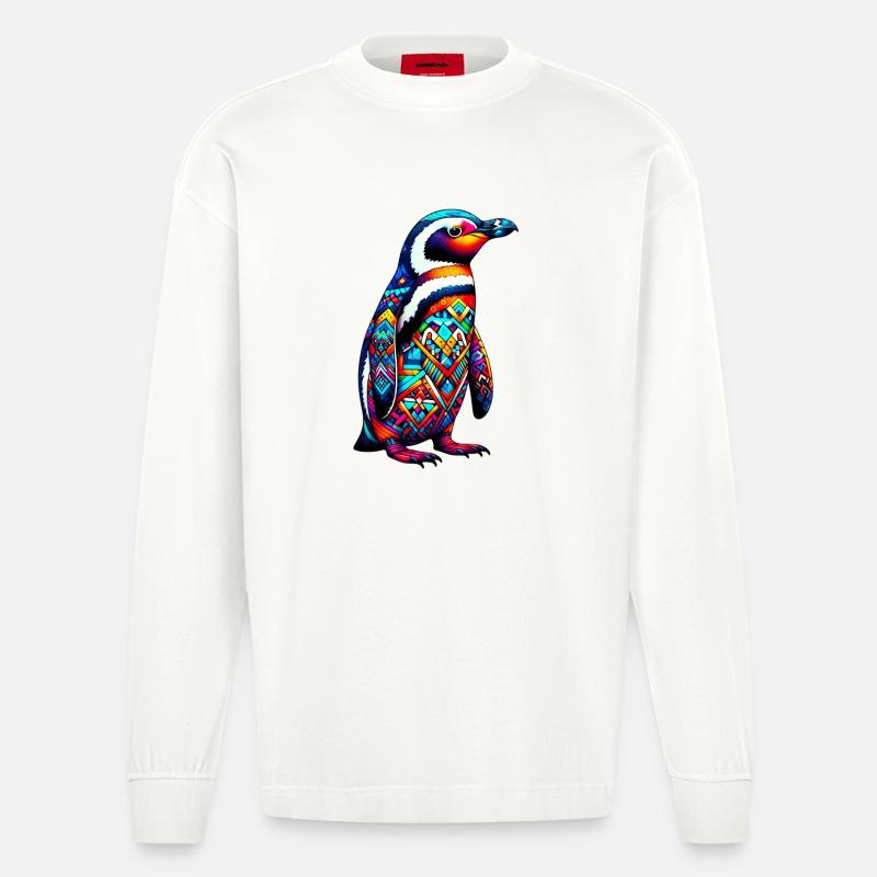Pinguin - Heavyweight Oversized Organic Langarmshirt Made in EU - OFF WHITE