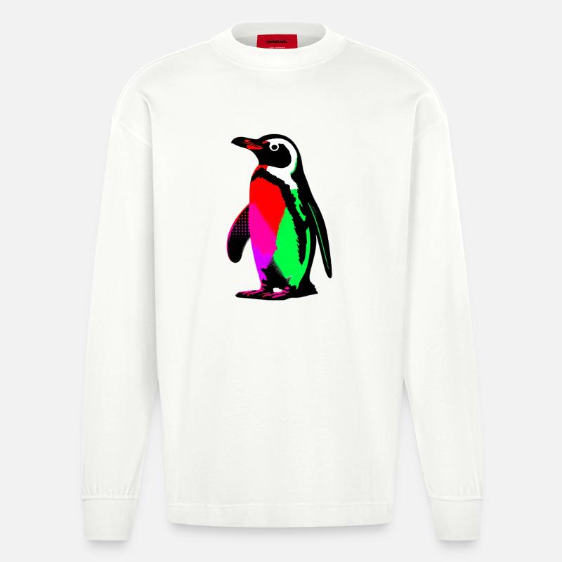 Pinguin - Heavyweight Oversized Organic Langarmshirt Made in EU - OFF WHITE