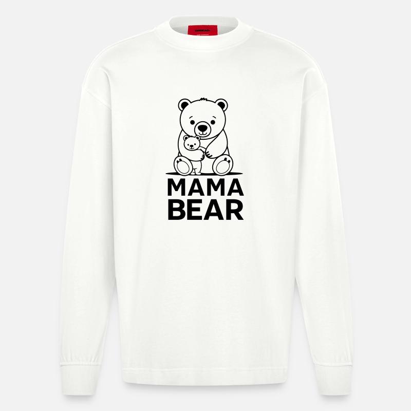 Bärenmama - Heavyweight Oversized Organic Langarmshirt Made in EU - OFF WHITE