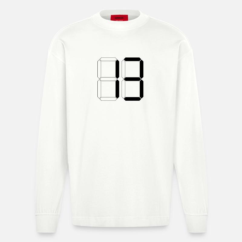 NUMÉRO 13 Treize Cadeaux d’anniversaire numériques - Manches longues bio épais oversize fabriqué en UE - OFF WHITE