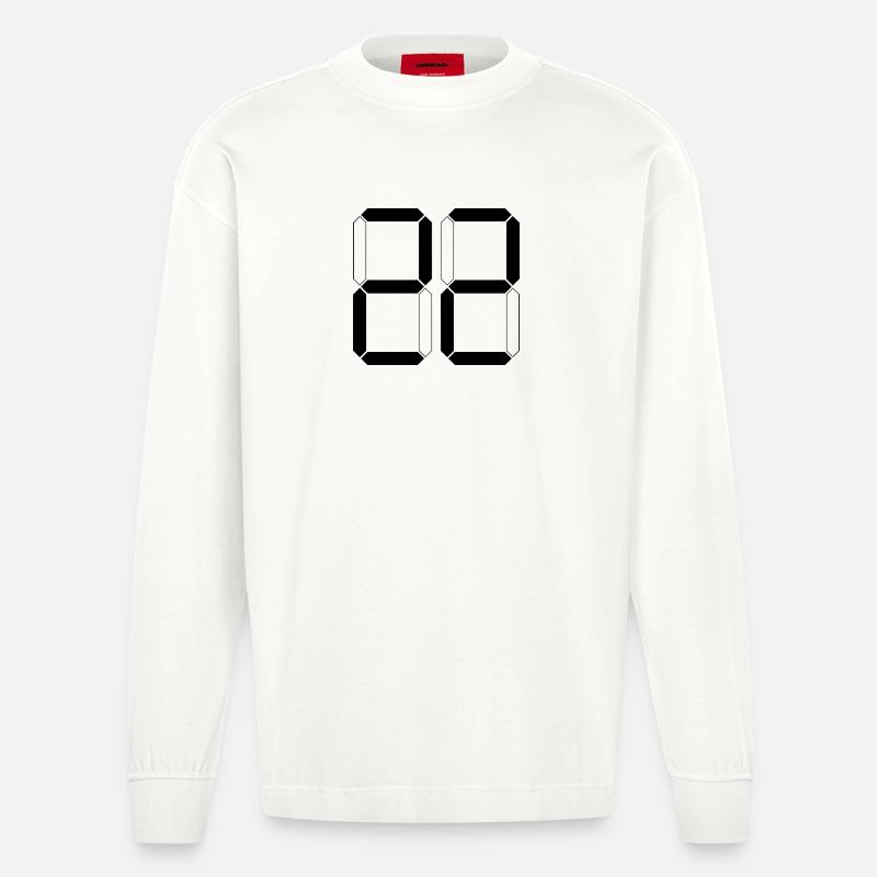 NUMMER 22 Zweiundzwanzig Geschenk Digital - Heavyweight Oversized Organic Langarmshirt Made in EU - OFF WHITE