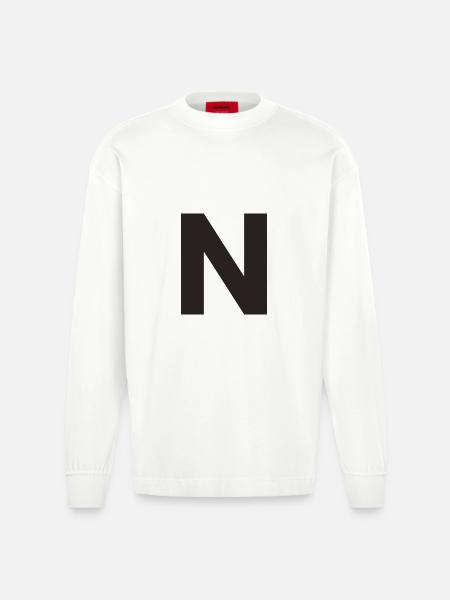 N - Heavyweight Oversized Organic Longsleeve Shirt Made in EU - OFF WHITE