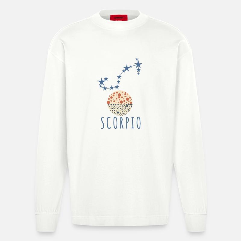 Das Sternbild Skorpion - Heavyweight Oversized Organic Langarmshirt Made in EU - OFF WHITE