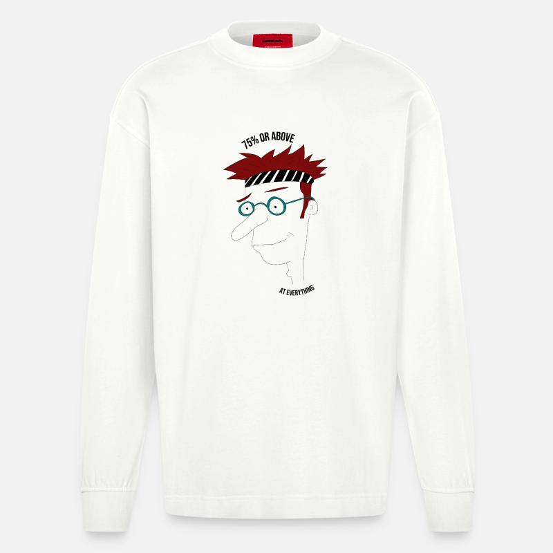 75 % oder mehr in allem, Mann - Heavyweight Oversized Organic Langarmshirt Made in EU - OFF WHITE