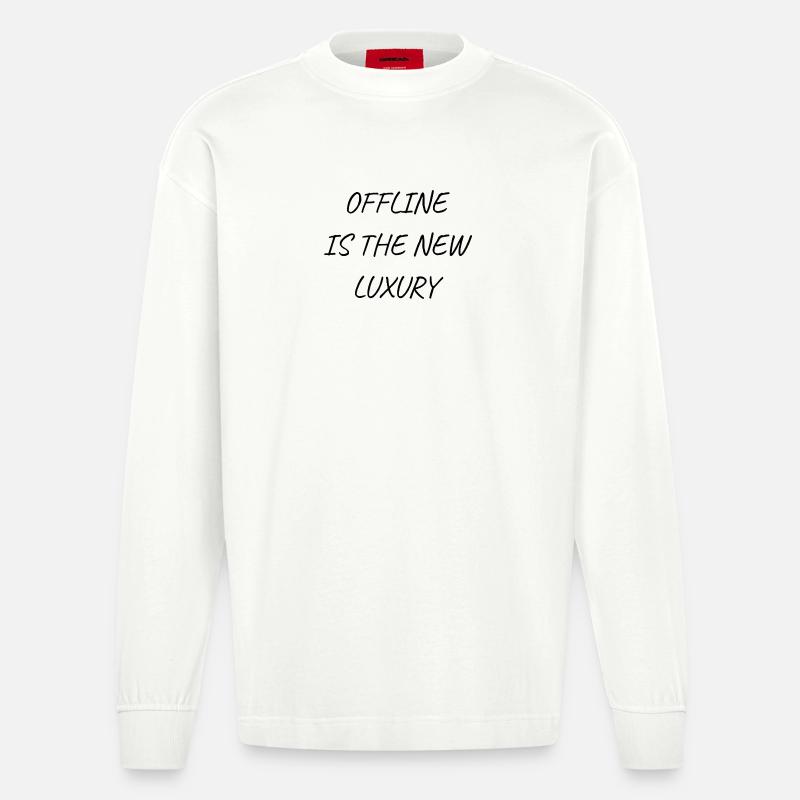 offline is luxus - Heavyweight Oversized Organic Langarmshirt Made in EU - OFF WHITE