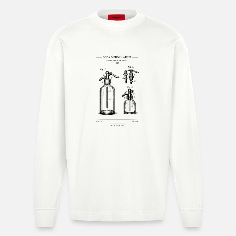 Conception du plan de Soda Siphone - Manches longues bio épais oversize fabriqué en UE - OFF WHITE