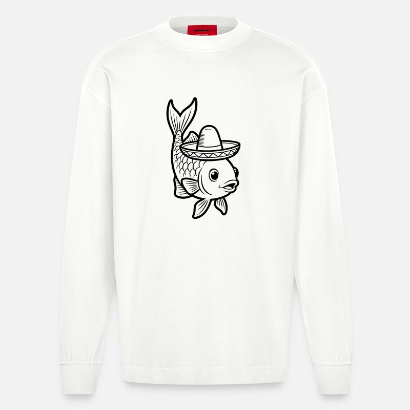 Sombrero de poisson - Manches longues bio épais oversize fabriqué en UE - OFF WHITE