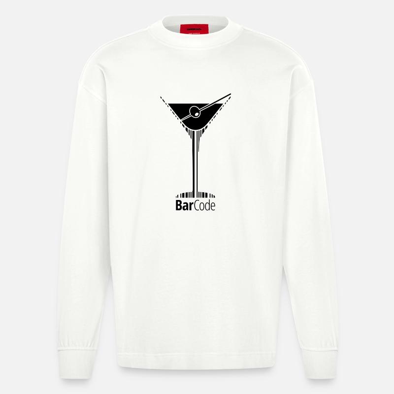 BarCode Martini - Manches longues bio épais oversize fabriqué en UE - OFF WHITE