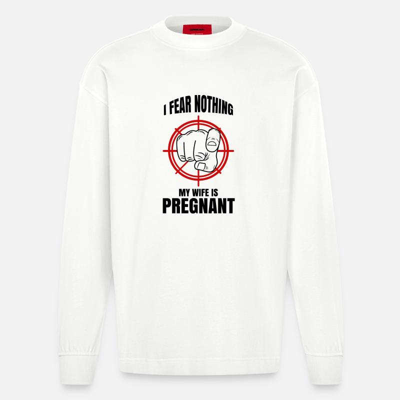 Cool Papa Déclaration Grossesse Bébé enceinte - Manches longues bio épais oversize fabriqué en UE - OFF WHITE