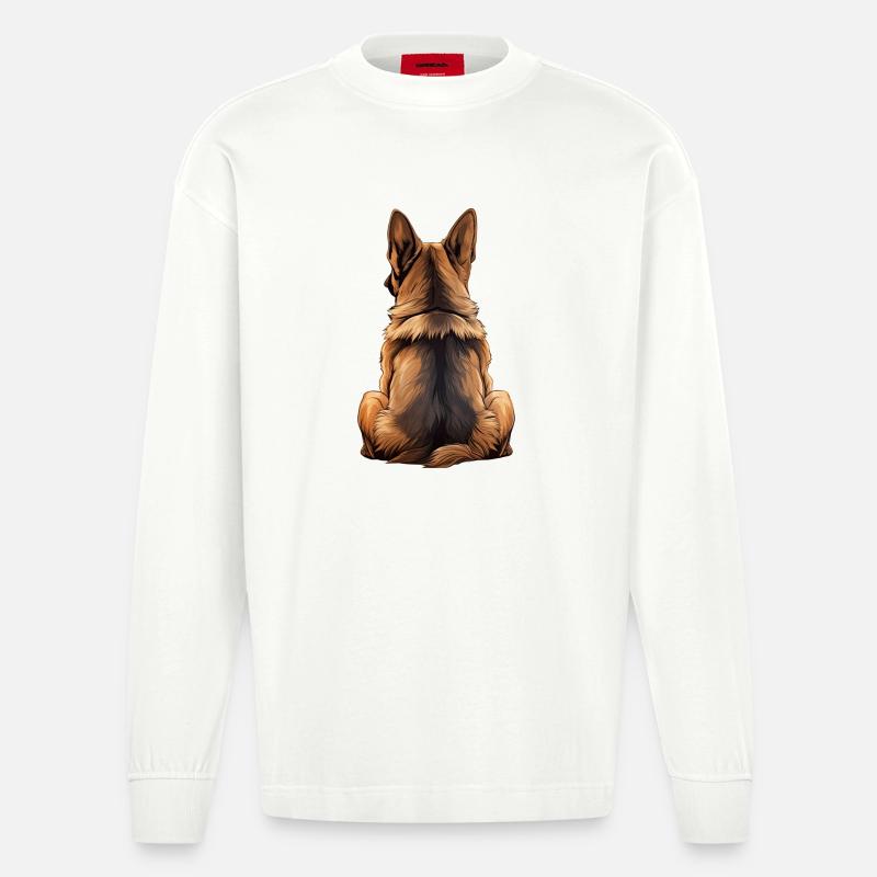 Deutscher Schäferhund - Heavyweight Oversized Organic Langarmshirt Made in EU - OFF WHITE