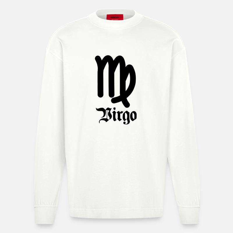 Sternzeichen Jungfrau - Heavyweight Oversized Organic Langarmshirt Made in EU - OFF WHITE