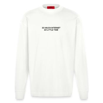 TANT D’INTERNET, SI PEU DE TEMPS - Manches longues bio épais oversize fabriqué en UE - OFF WHITE - Devant
