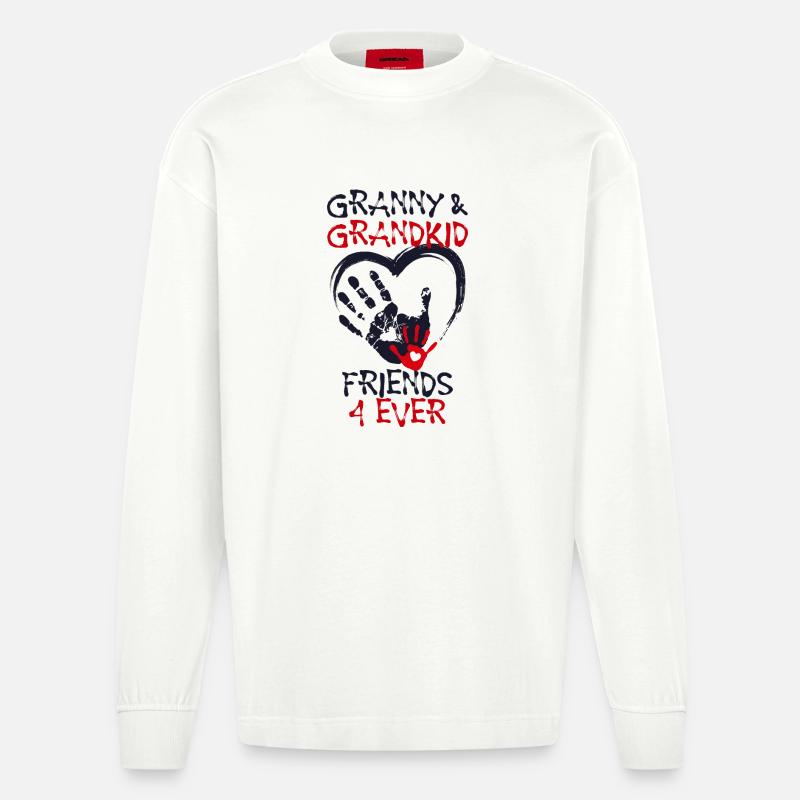 Enkelkind Großmutter Oma Statement Seniorin - Heavyweight Oversized Organic Langarmshirt Made in EU - OFF WHITE