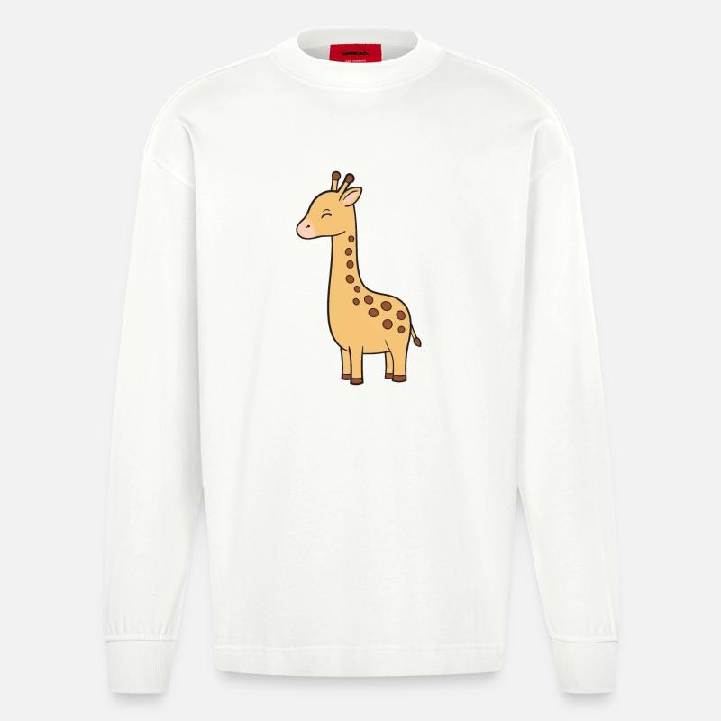 Giraffe - Heavyweight Oversized Organic Langarmshirt Made in EU - OFF WHITE