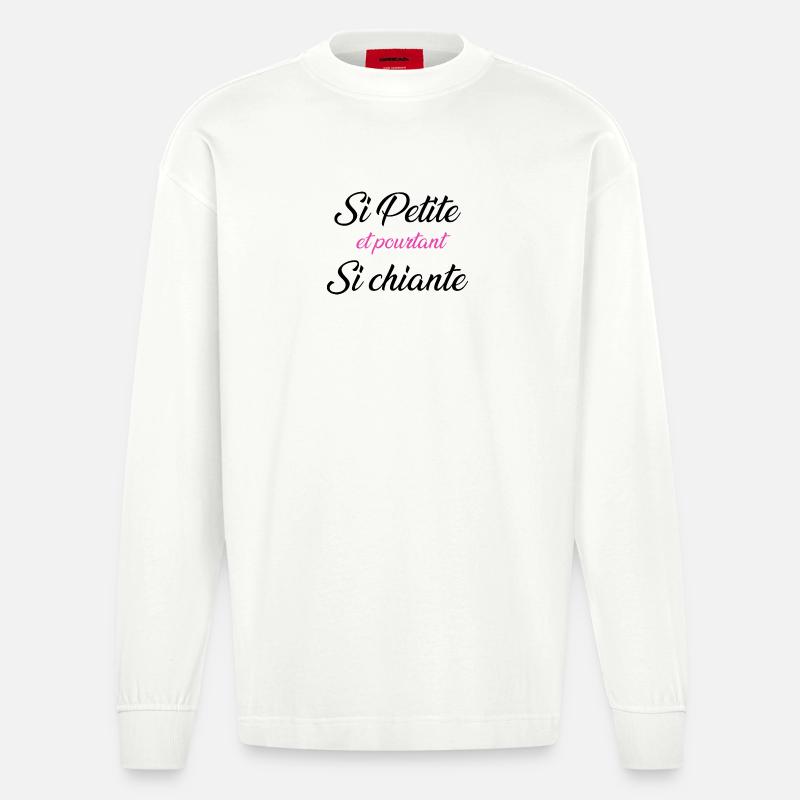 so klein und doch so langweilig - Heavyweight Oversized Organic Langarmshirt Made in EU - OFF WHITE