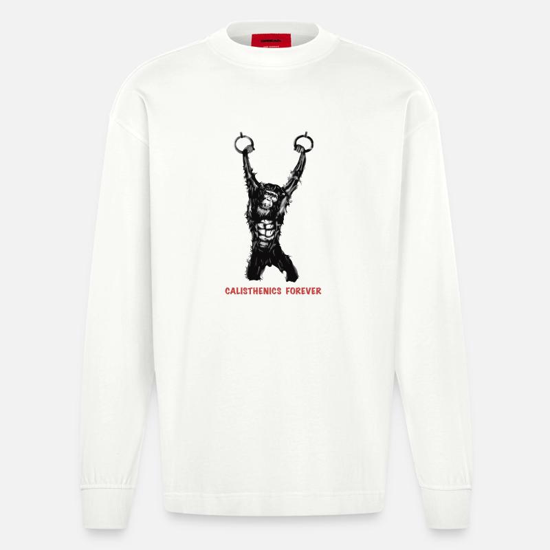 Calisthenics Evolution - Gymnastikringe - Heavyweight Oversized Organic Langarmshirt Made in EU - OFF WHITE