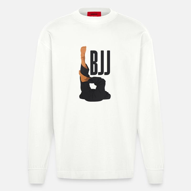Techniques de BJJ : Triangle - Manches longues bio épais oversize fabriqué en UE - OFF WHITE