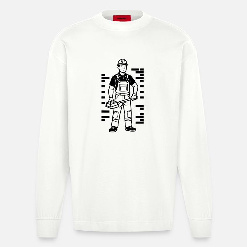 Maçon - Manches longues bio épais oversize fabriqué en UE - OFF WHITE