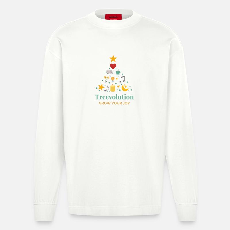 Treevolution Freude wachsen lassen - Heavyweight Oversized Organic Langarmshirt Made in EU - OFF WHITE