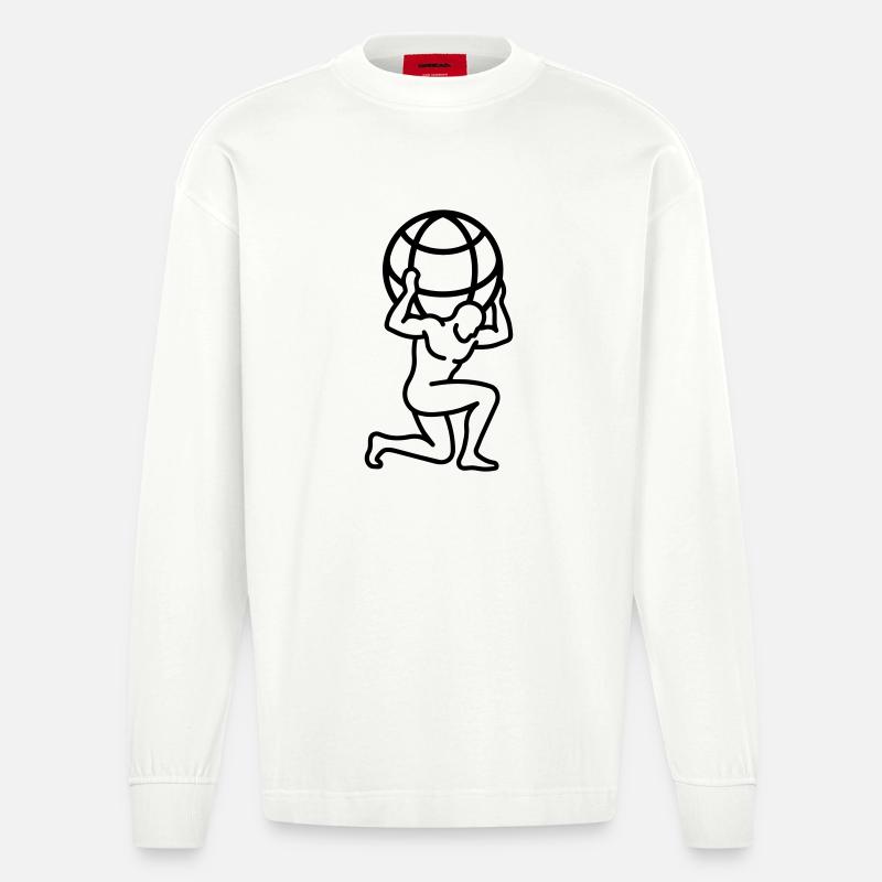globe - Manches longues bio épais oversize fabriqué en UE - OFF WHITE