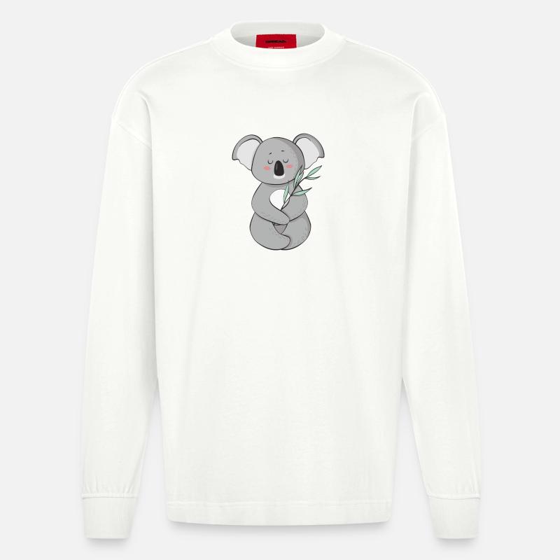 Koala - Heavyweight Oversized Organic Langarmshirt Made in EU - OFF WHITE