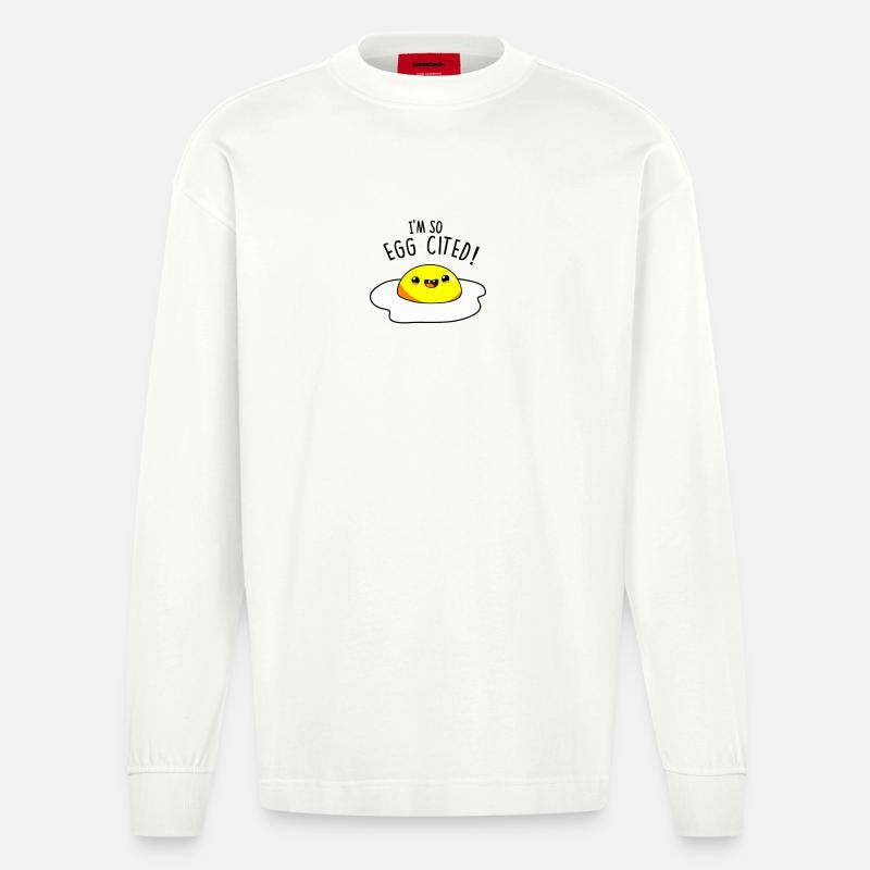 Conception en forme d’œuf - Manches longues bio épais oversize fabriqué en UE - OFF WHITE
