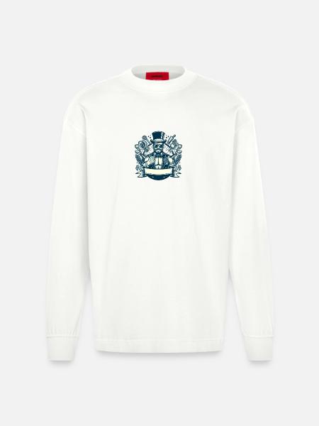 JGA - Junggesellenabschied 2 - Heavyweight Oversized Organic Langarmshirt Made in EU - OFF WHITE