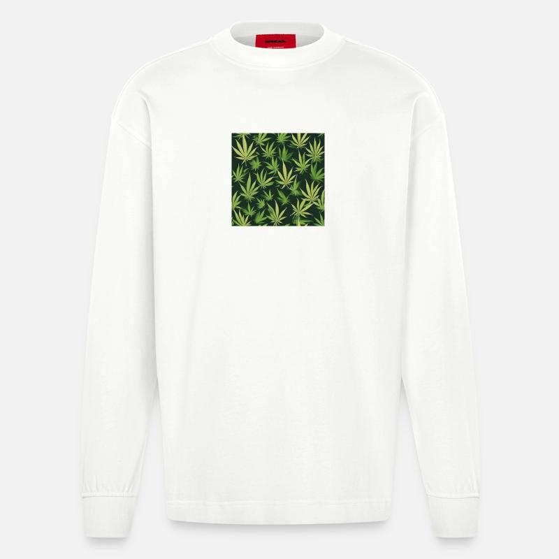 cannabis - Manches longues bio épais oversize fabriqué en UE - OFF WHITE