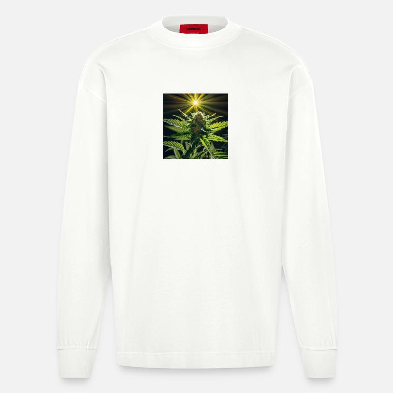 Cannabis 4 - Manches longues bio épais oversize fabriqué en UE - OFF WHITE
