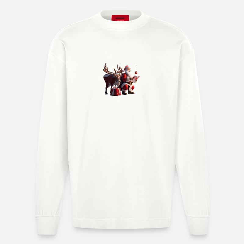Noël 1 - Manches longues bio épais oversize fabriqué en UE - OFF WHITE