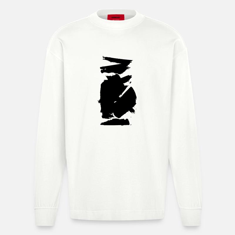 Farbwischer Klecks - Heavyweight Oversized Organic Langarmshirt Made in EU - OFF WHITE