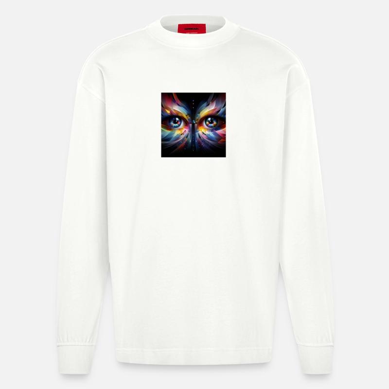 Augen 2 - Heavyweight Oversized Organic Langarmshirt Made in EU - OFF WHITE
