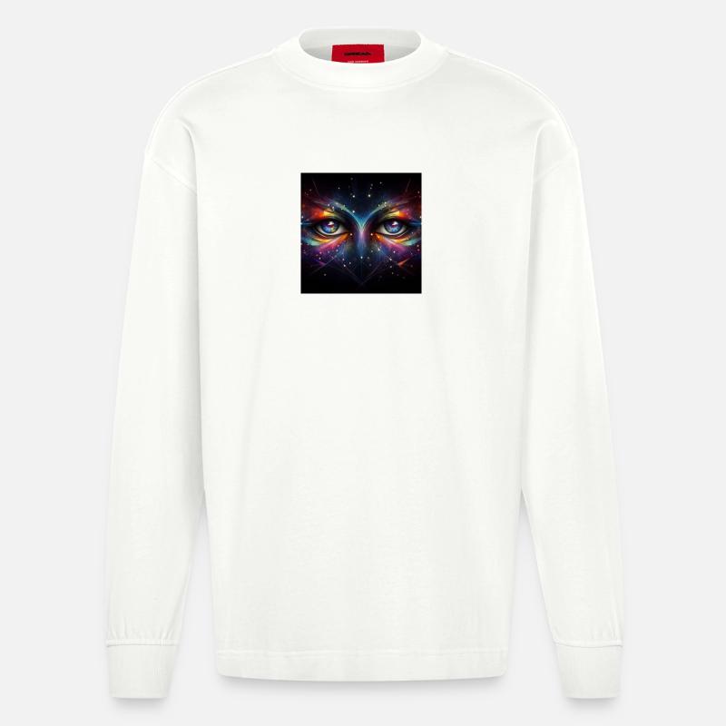 Augen 3 - Heavyweight Oversized Organic Langarmshirt Made in EU - OFF WHITE