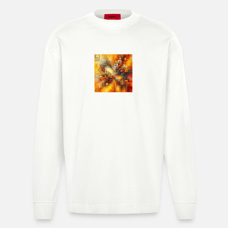 Quadrate 3 - Heavyweight Oversized Organic Langarmshirt Made in EU - OFF WHITE