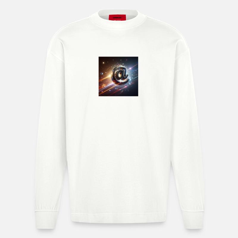 Symbol 3 - Heavyweight Oversized Organic Langarmshirt Made in EU - OFF WHITE