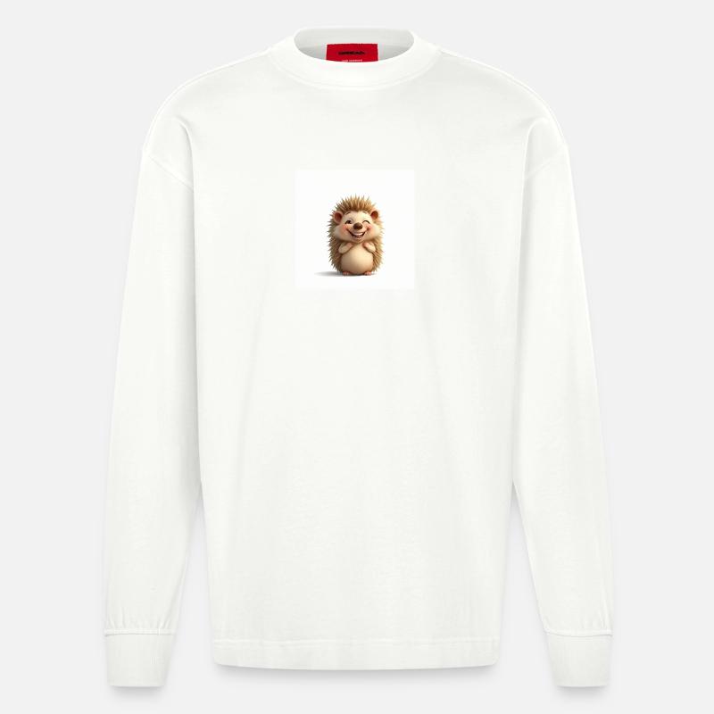 Hérisson câlin trop mignon - Manches longues bio épais oversize fabriqué en UE - OFF WHITE