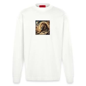 LEO \ Zodiac - Heavyweight Oversized Organic Longsleeve Shirt Made in EU - OFF WHITE - Front