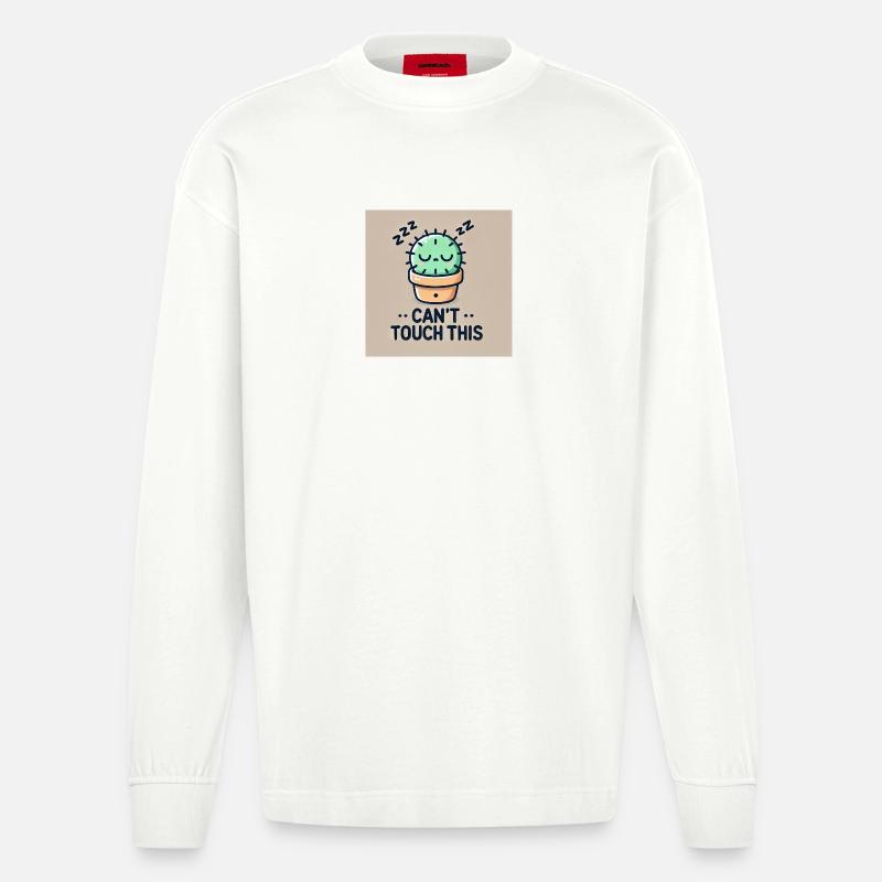 Can’t Touch This - Heavyweight Oversized Organic Langarmshirt Made in EU - OFF WHITE