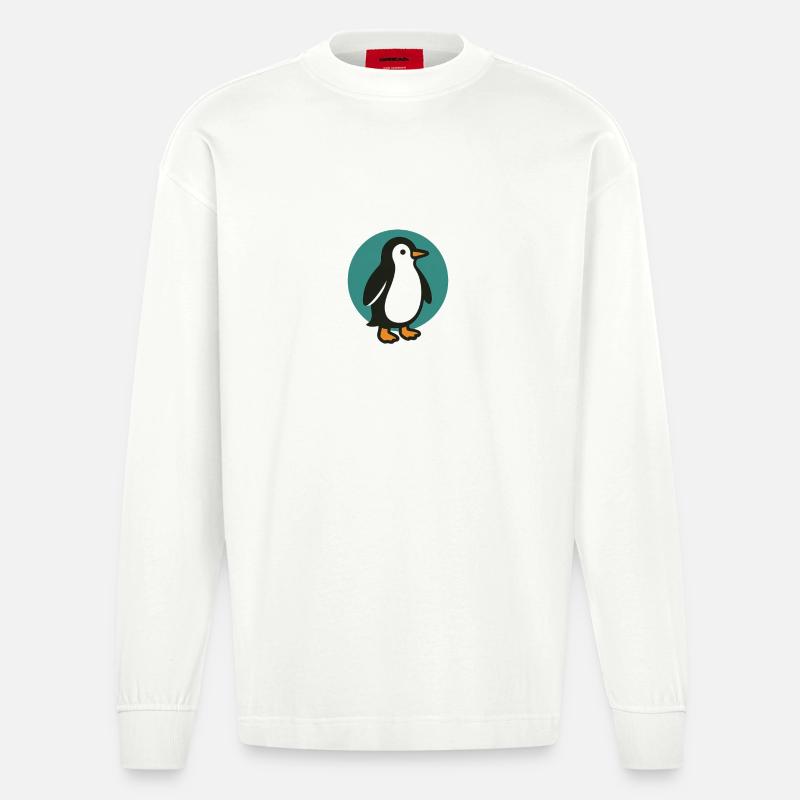 Pinguin - Heavyweight Oversized Organic Langarmshirt Made in EU - OFF WHITE