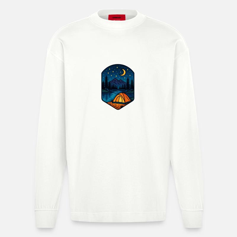 Flucht aus dem Sternensee - Heavyweight Oversized Organic Langarmshirt Made in EU - OFF WHITE