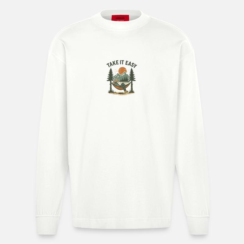 Take It Easy - Heavyweight Oversized Organic Langarmshirt Made in EU - OFF WHITE