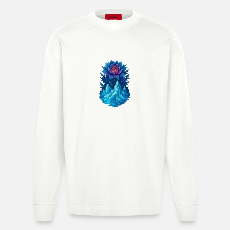 Gletscherblüte - Heavyweight Oversized Organic Langarmshirt Made in EU - OFF WHITE